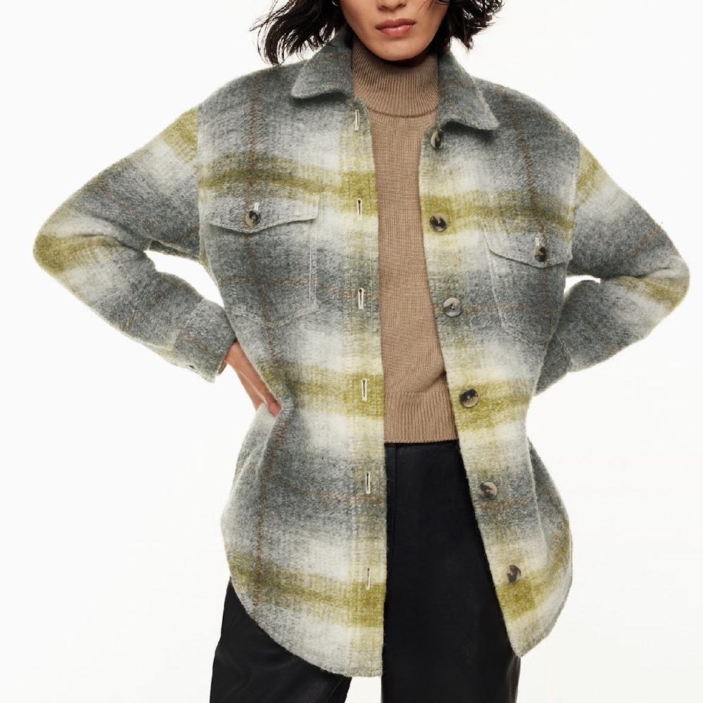 Aritzia Wilfred Free Ganna Plaid Shirt Jacket / Shaket  Size Medium